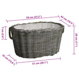 Firewood Basket with Carrying Handles 23.6"x15.7"x11" Gray Willow