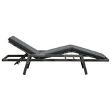 Sun Lounger with Cushion Poly Rattan Gray