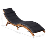 Sun Lounger with Cushion Solid Acacia Wood Dark Gray