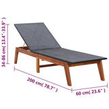 Sun Lounger with Table Poly Rattan and Solid Acacia Wood