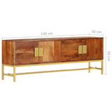 TV Stand 55.1"x11.8"x19.7" Solid Wood Acacia