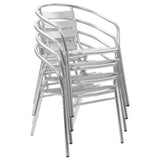 5 Piece Patio Dining Set Aluminum Silver