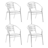 5 Piece Patio Dining Set Aluminum Silver