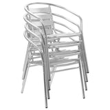 5 Piece Patio Dining Set Aluminum Silver