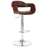 Bar Stool Brown Faux Leather