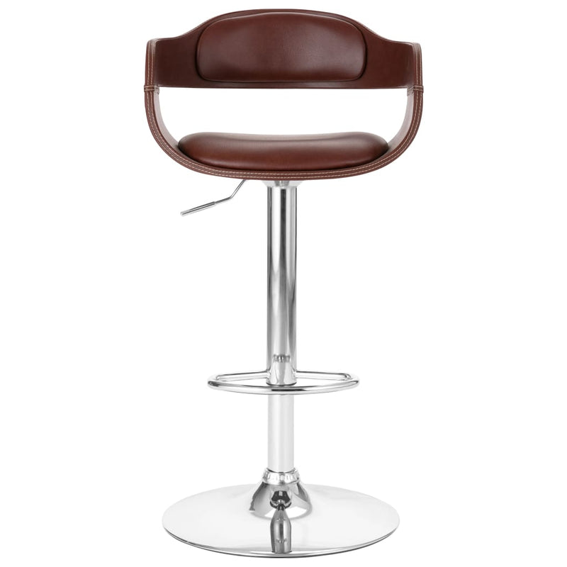 Bar Stool Brown Faux Leather