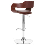 Bar Stool Brown Faux Leather