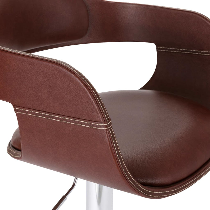 Bar Stool Brown Faux Leather