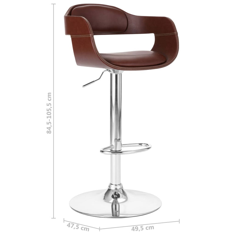 Bar Stool Brown Faux Leather