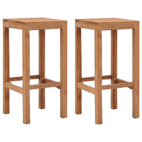 Bar Stools 2 pcs Solid Wood Teak