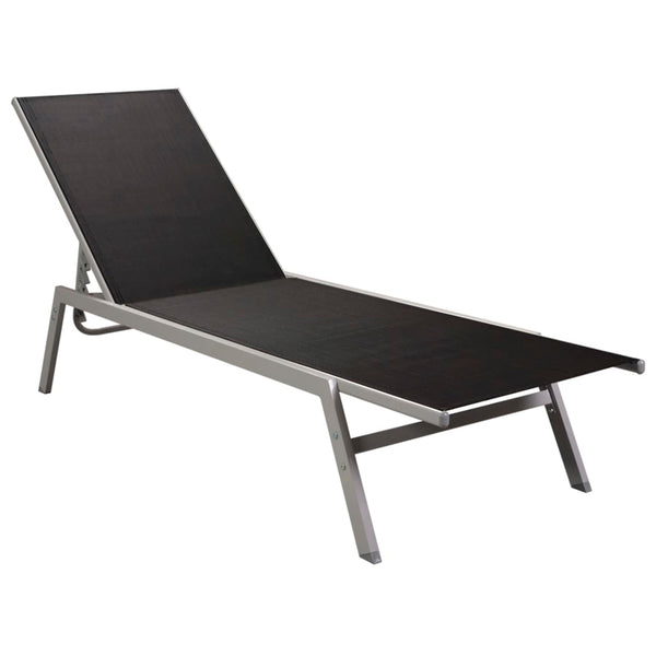 Sun Lounger Steel and Textilene Black