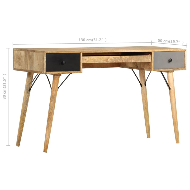 Desk with Drawers 51.2"x19.7"x31.5" Solid Mango Wood