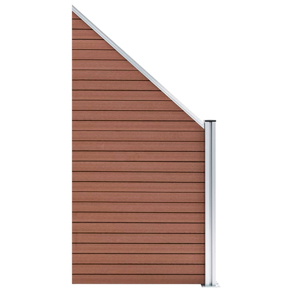 Fence Panel WPC 37.4"x(41.3"-70.9") Brown