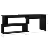 Corner Desk High Gloss Black 78.7" x 19.7" x 29.9" Engineered Wood