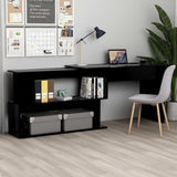 Corner Desk High Gloss Black 78.7" x 19.7" x 29.9" Engineered Wood