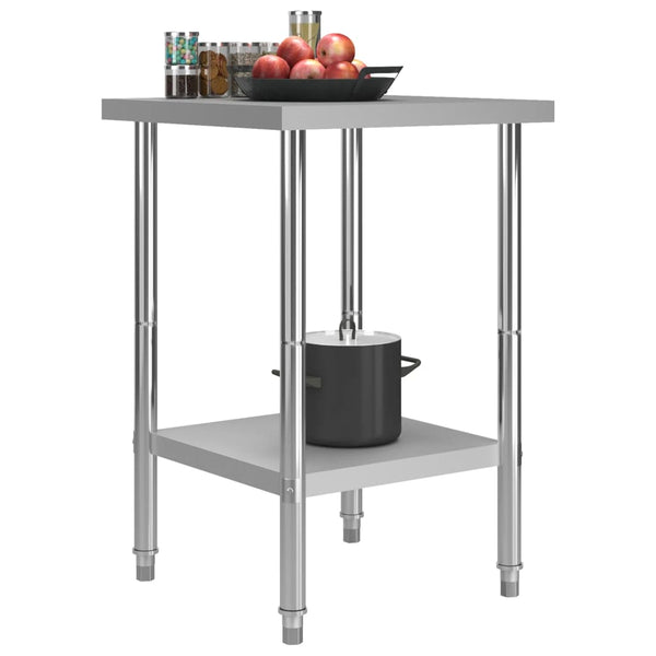 Kitchen Work Table 23.6"x23.6"x33.5" Stainless Steel