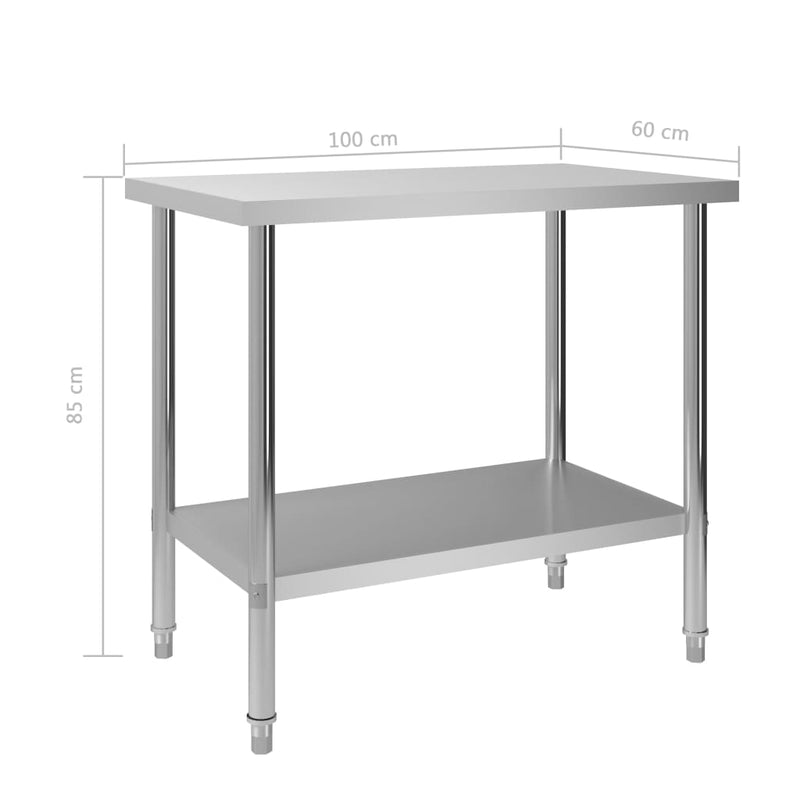 Kitchen Work Table 39.4"x23.6"x33.5" Stainless Steel