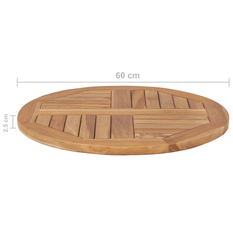 Table Top Solid Teak Wood Round 1" 23.6"