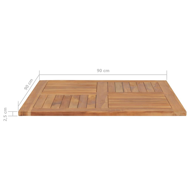 Table Top Solid Teak Wood Square 35.4"x35.4"x1"