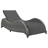 Sun Lounger with Cushion Poly Rattan Anthracite