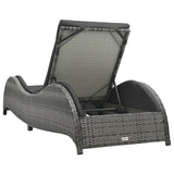 Sun Lounger with Cushion Poly Rattan Anthracite