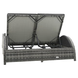 Double Sun Lounger with Cushion Poly Rattan Anthracite