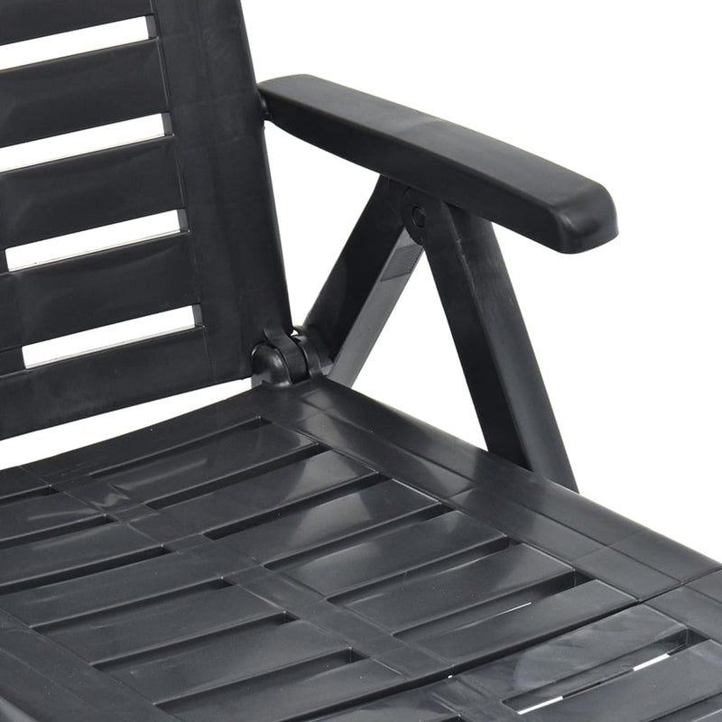 Folding Sun Lounger Plastic Anthracite