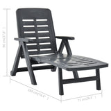 Folding Sun Lounger Plastic Anthracite