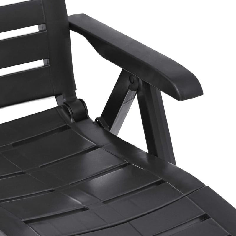 Folding Sun Lounger Plastic Anthracite