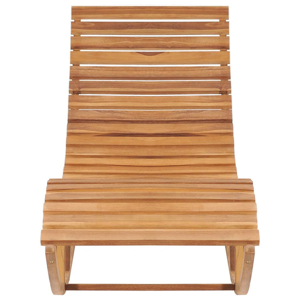 Rocking Sunlounger Solid Teak Wood