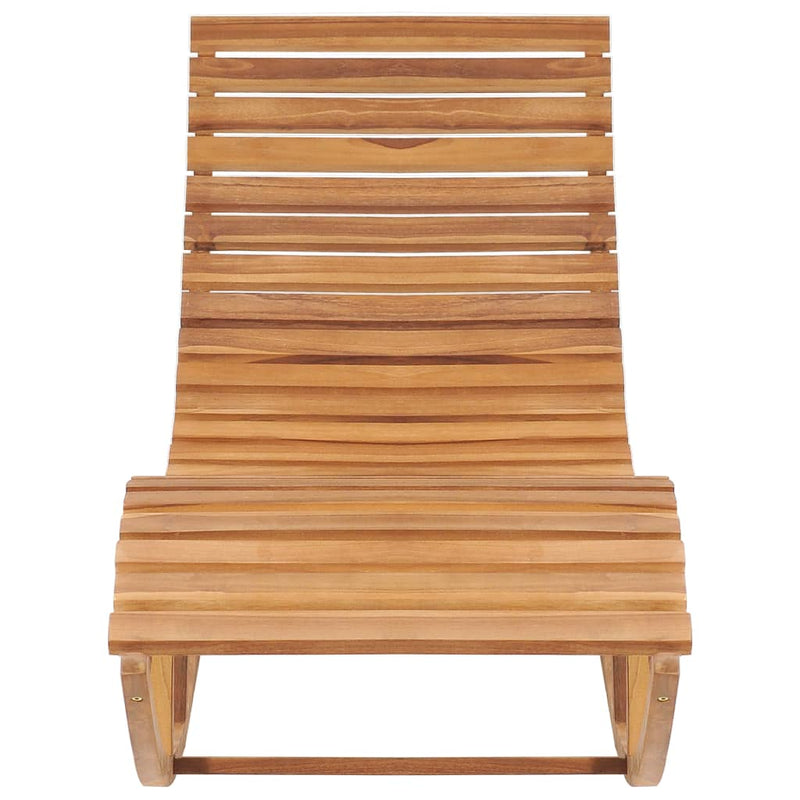 Rocking Sunlounger Solid Teak Wood