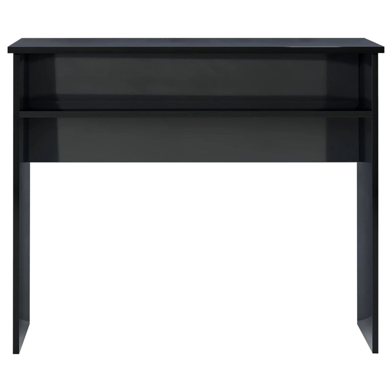 Desk High Gloss Black 35.4" x 19.7" x 29.1" Engineered Wood