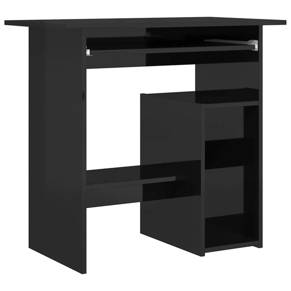 Desk High Gloss Black 31.5" x 17.7" x 29.1" Engineered Wood