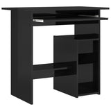 Desk High Gloss Black 31.5" x 17.7" x 29.1" Engineered Wood