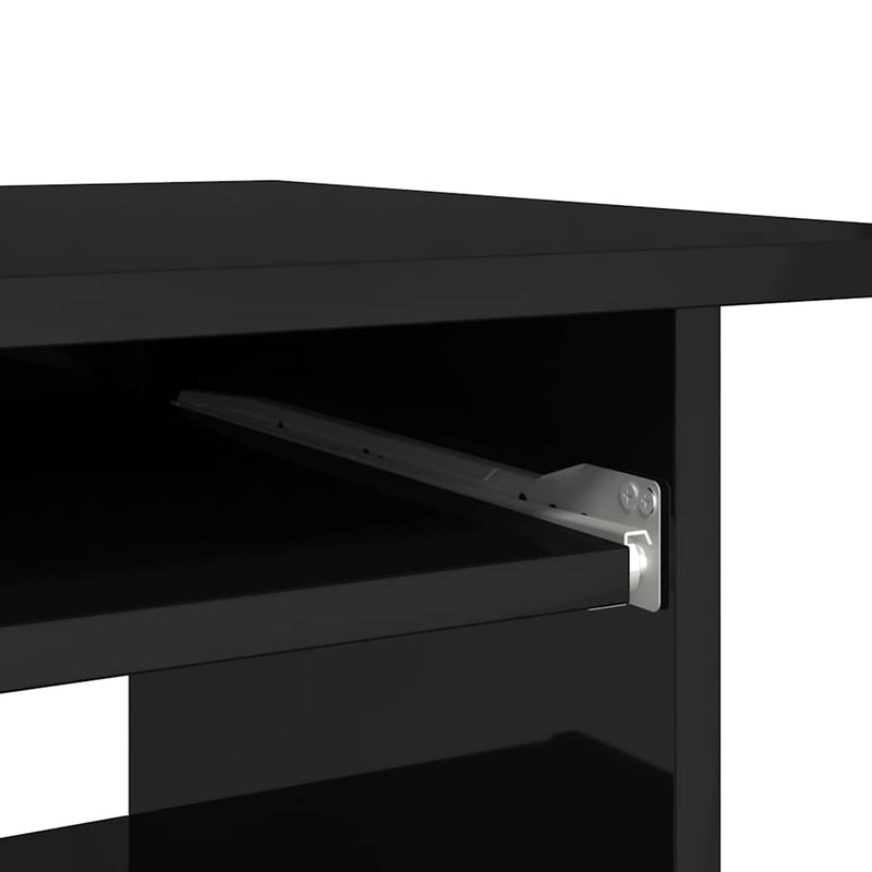 Desk High Gloss Black 31.5" x 17.7" x 29.1" Engineered Wood