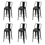 Bar Stools 6 pcs Black Steel