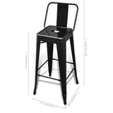 Bar Stools 6 pcs Black Steel