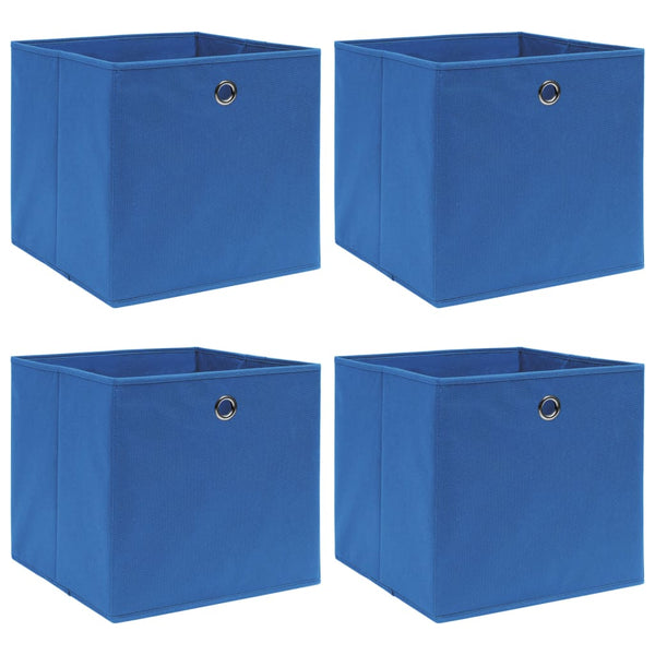 Storage Boxes 4 pcs Blue 12.6"x12.6"x12.6" Fabric