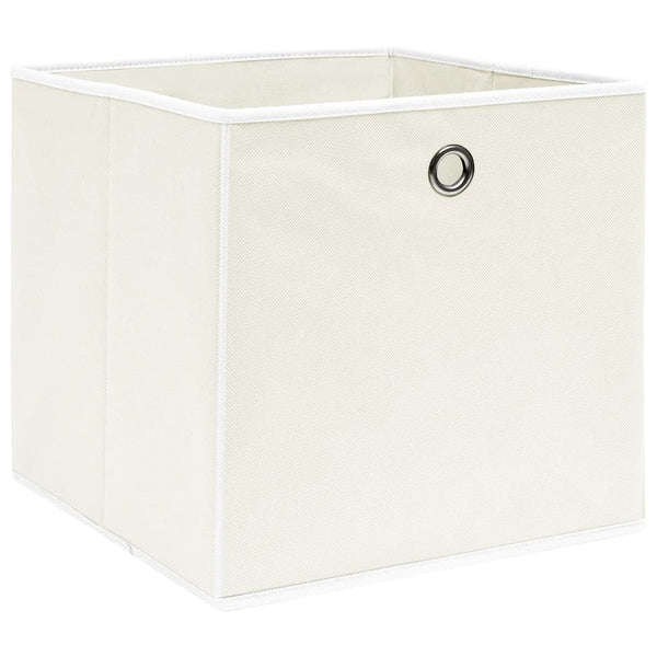 Storage Boxes 4 pcs White 12.6"x12.6"x12.6" Fabric