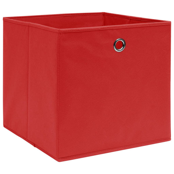 Storage Boxes 4 pcs Red 12.6"x12.6"x12.6" Fabric