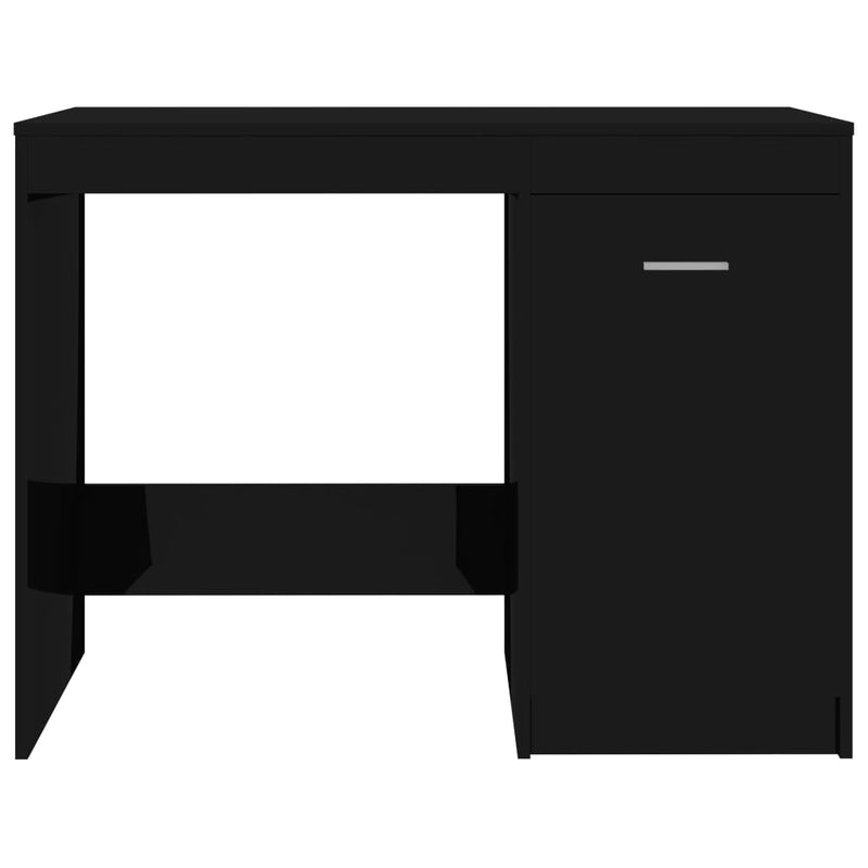 Desk High Gloss Black 39.4"x19.7"x29.9" Engineered Wood