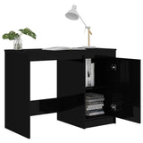 Desk High Gloss Black 39.4"x19.7"x29.9" Engineered Wood