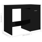 Desk High Gloss Black 39.4"x19.7"x29.9" Engineered Wood