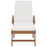 Sun Loungers with Cushions 2 pcs Solid Teak Wood Cream