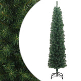 Slim Artificial Christmas Tree with Stand Green 8 ft PVC