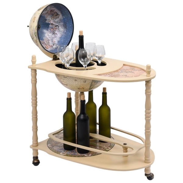 Freestanding Globe Bar Wind Stand Eucalyptus Wood Green