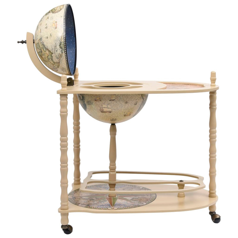 Freestanding Globe Bar Wind Stand Eucalyptus Wood Green