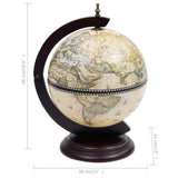 Tabletop Globe Bar Wine Stand Eucalyptus Wood Green