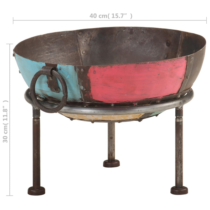 Colorful Rustic Fire Pit Ø 15.7" Iron