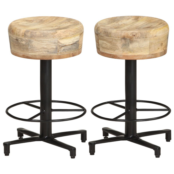 Bar Stools 2 pcs 20.5" Solid Mango Wood